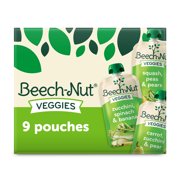 (9 Pack) Beech-Nut Veggies Stage 2, Variety Pack Baby Food, 3.5 oz Pouch