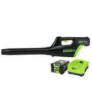 Greenworks PRO 80V 500 CFM 125 MPH Cordless Brushless Leaf Blower with 2.0 Ah Battery and Rapid Charger, GBL80300