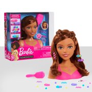 Barbie Fashionistas 8-Inch Styling Head, Brown Hair, 20 Pieces Include Styling Accessories, Hair Styling for Kids