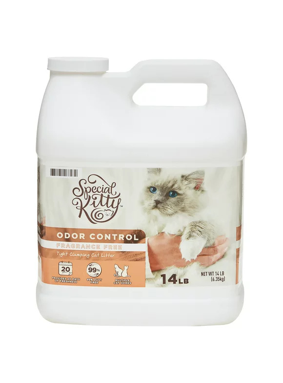 Special Kitty Odor Control Tight Clumping Cat Litter, Fragrance Free, 14 lb