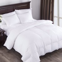 Puredown All Seasons White Down Comforter Cotton 600 Fill Power, Full/Queen Size, White