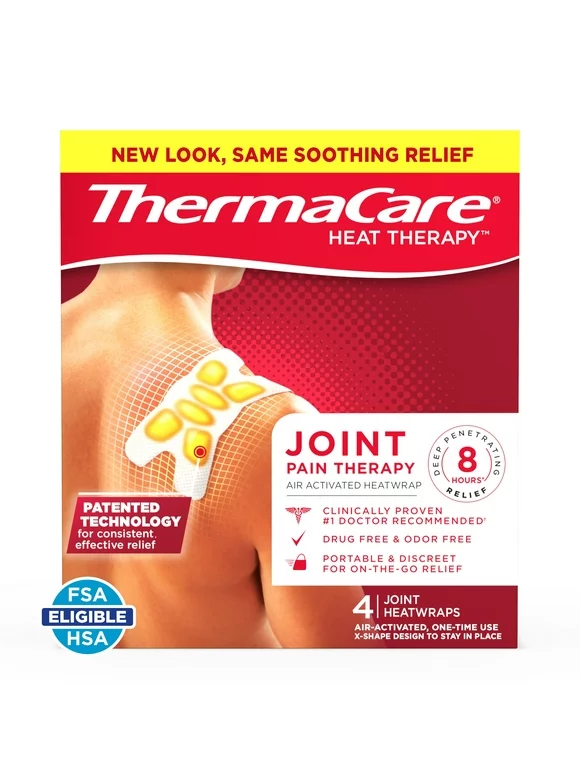 ThermaCare Joint Pain Therapy Heat Wraps, Pain Relief Patches, 4 Ct