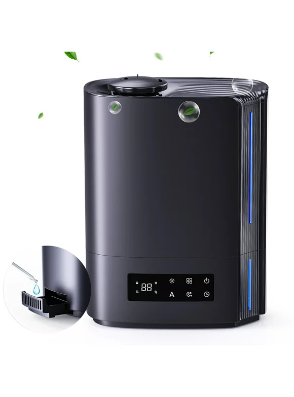 KLOUDIC Top-Fill 6L Cool Mist Large Humidifier for Home Air Vaporizer with Humidistat and Timer
