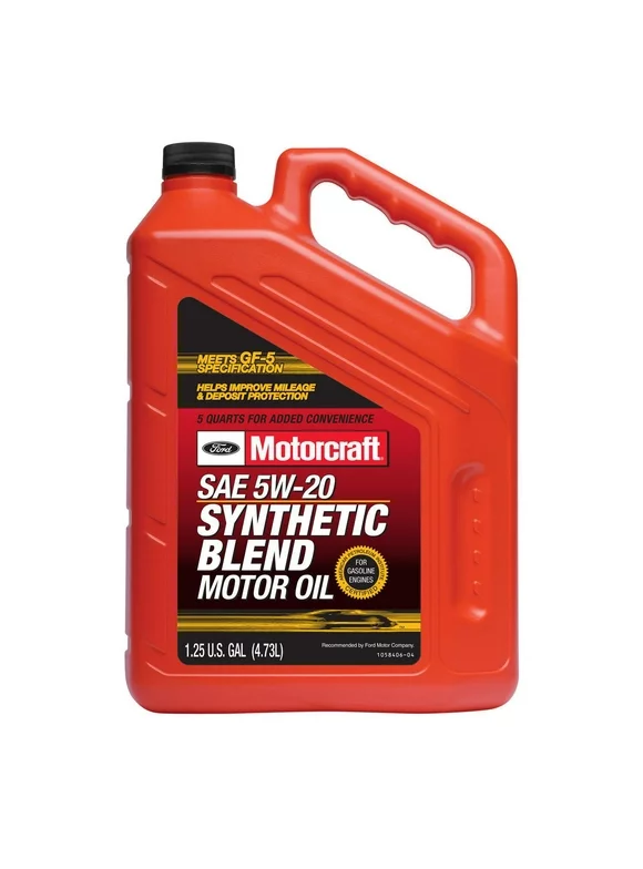 Motorcraft Synthetic Blend Motor Oil, 5W-20 - A premium-quality motor oil specifically developed for Ford Motor Company vehicles, 5 quart jug, sold by each
