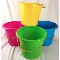 Plastic Pail with White Plastic Handles - CASE OF 48