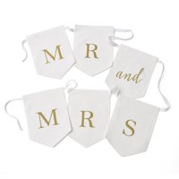 Way to Celebrate Mr & Mrs Linen Pennant Banner, 1 Each
