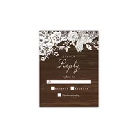 Personalized Wedding RSVP - Rustic Lace Border - 4.25 x 5.5 Flat