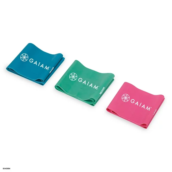Gaiam Flat Band Kit, Rubber, Multicolor