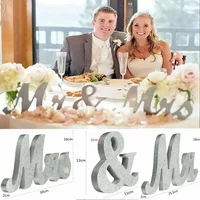 Large Silver Mr & Mrs Sign, MR MRS Wooden Letters, Wedding Engagement, Valentine's Day Sweet Table Docoration