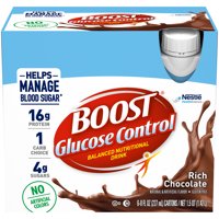 BOOST Glucose Control Ready to Drink Nutritional Drink, Rich Chocolate, 6 - 8 FL OZ Bottles