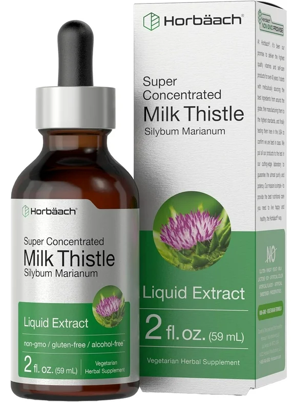 Milk Thistle Liquid Extract | 2 oz | Vegetarian & Alcohol Free | by Horbaach