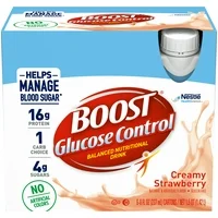 BOOST Glucose Control Ready to Drink Nutritional Drink, Creamy Strawberry, 6 - 8 FL OZ Bottles