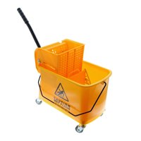 H.B. Smith 24QSPW 24-Quart Wheeled Mop Bucket with Wringer, Yellow