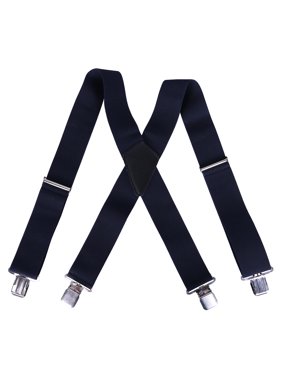 HDE Men's Heavy Duty Work Suspenders X-Back Utility Braces 2 Inch Wide Brown