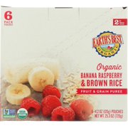 (6 Pack) Earth's Best Organic Stage 2, Banana Raspberry and Brown Rice Baby Food, 4.2 oz. Pouch