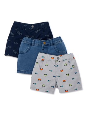 Garanimals Baby Boys Woven Shorts, 3-Pack Set