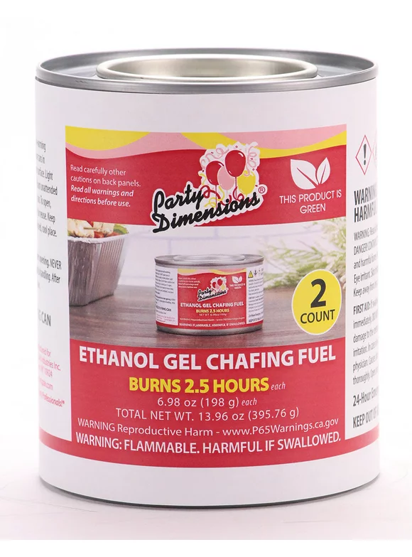 Ethanol Gel Chafing Fuel/Burns for 2+ Hours/Entertainment Cooking/Camping/Catering - 2 Count - Value Pack