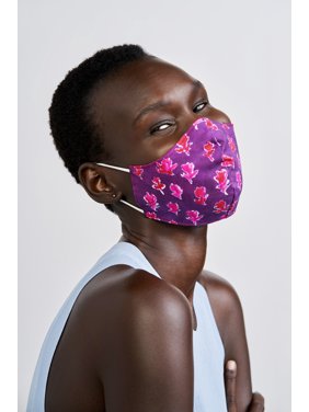 iMPOWER by Prabal Gurung Reversible Face Mask, Purple Red Floral Print