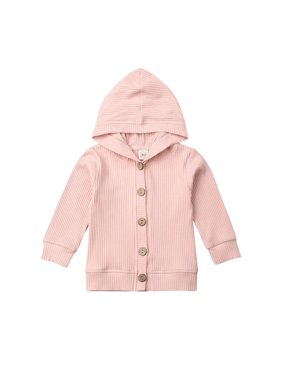 Toddler Kids Baby Girl Clothes Hoodie Coat Ribbed Knitted Jackets Outwear