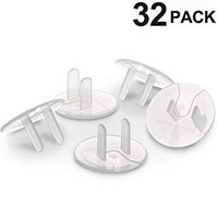 Outlet Plug Covers (32 Pack) Clear Child Proof Electrical Protector Safety Caps by Jool Baby Products