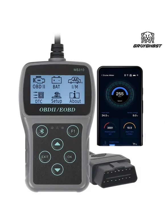 MS310 OBD2 Scanner Bluetooth for Android & iPhone, Car OBD2 Scanner Diagnostic Tool for All OBD II Vehicles Check Engine Light Vehicle Code Reader