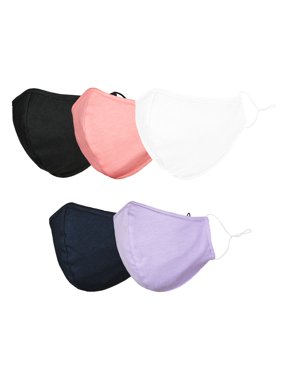 DALIX Cloth Face Mask Reuseable Washable in Assorted Colors Made in USA (5 Pack)