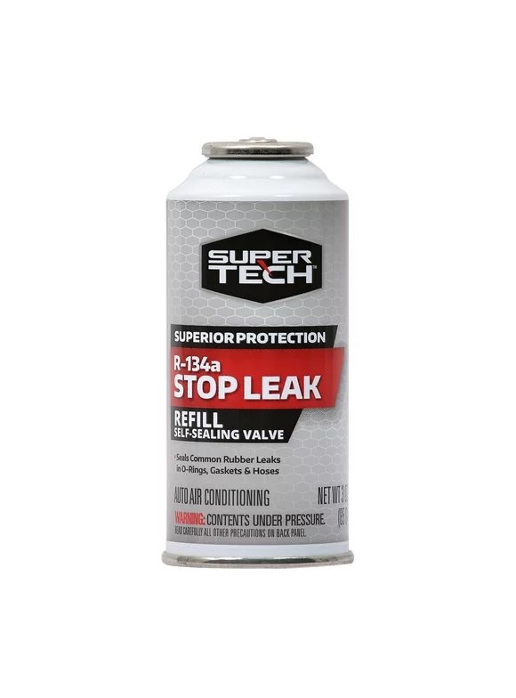Super Tech Auto R-134a Refrigerant with Stop Leak, Self-sealing, 3 oz., Pack of 1, Vehicle Type Specific