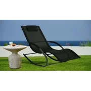 Relax-A-Lounger Terence Outdoor Rocking Lounger Aluminum, Black