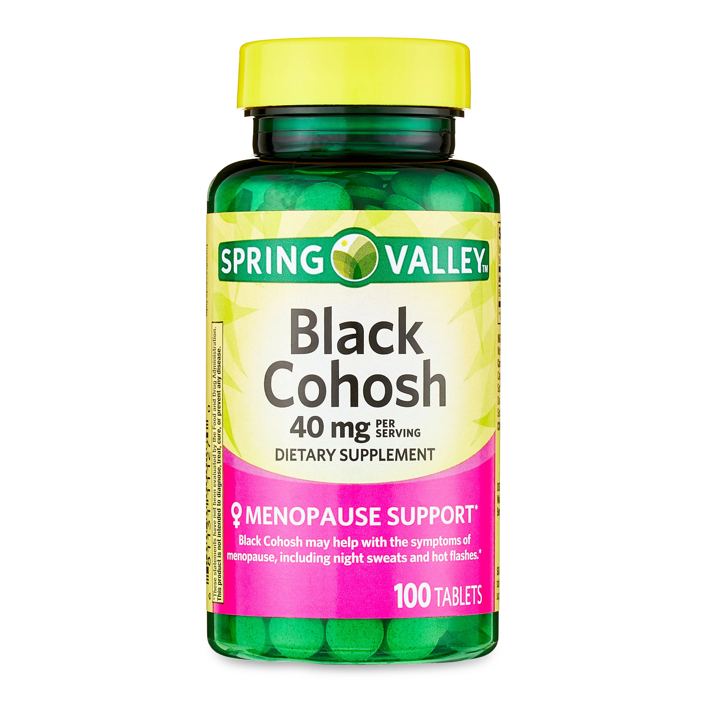 Spring Valley Black Cohosh Menopause Support Dietary Supplement Tablets, 40 mg, 100 Count