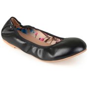 Brinley Co. Scrunch Flexible Stretchy Side Round Toe Ballet Flats (Women's)