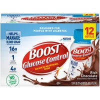 Boost Glucose Control Ready to Drink Nutritional Drink, Rich Chocolate Nutritional Shake, 12 - 8 FL OZ Bottles