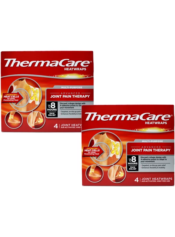 2 Pack ThermaCare Advanced Joint Pain Therapy 8 HR Heatwraps, 4 Ct.