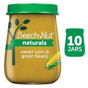(10 Pack) Beech-Nut Naturals Stage 2, Sweet Corn & Green Beans Baby Food, 4 oz Jar