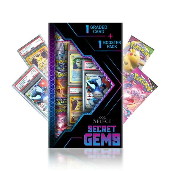 CCG Select Secret Gems Mystery Box | 1 Graded Pokemon Card   1 Pokemon Booster Pack