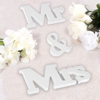 TSV Vintage Style Mr and Mrs Sign Mr & Mrs Wooden Letters Wedding Sign with Silver Glitter for Christmas Decorations, Wedding Table, Photo Props, Party Table, Top Dinner Decoration