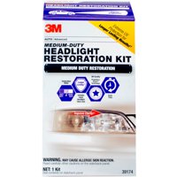 3M Medium Duty Headlight Restoration Kit with Quick Clear Coat, 39174