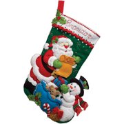 Bucilla Felt Stocking Applique Kit 18" Long-Santa' List