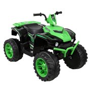 12 volt Ride on Cars for Boys Girls, URHOMEPRO Kids ATV 4 Wheeler Ride On Quad, Battery Powered Electric Cars with 2 Speed, Suspension, Headlight, MP3 Player, Ride on Toys for Kids Gift, Green, W13916