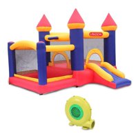 Zimtown Safe Inflatable Bounce House Castle Kids Slide Jumper Bouncer 2 Room with Blower