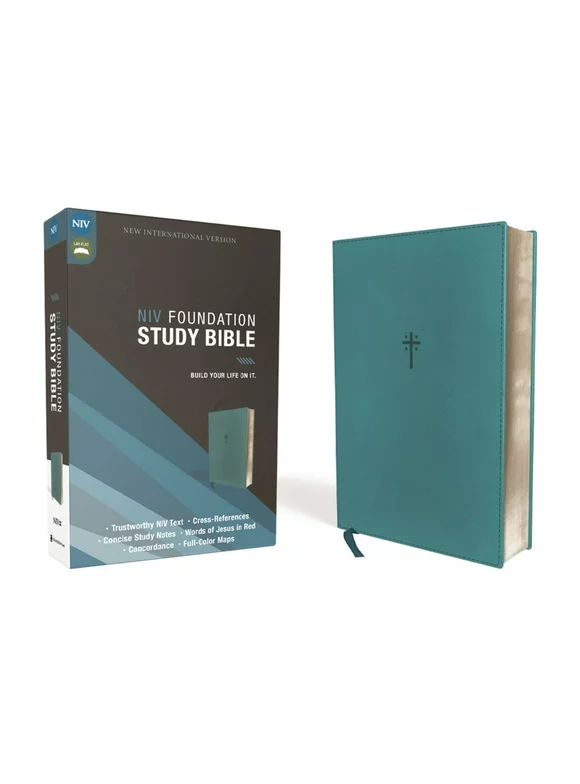 Niv, Foundation Study Bible, Leathersoft, Teal, Red Letter (Other)