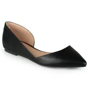 Brinley Co. Women's Wide Width D'Orsay Cut-out Pointed Toe Fashion Flats