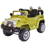 Jaxpety Kids Ride On 12V Battery Powered Toy Vehicle Remote Control w/ MP3 LED Lights, Green