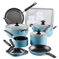 Farberware 20 pc Easy Clean Aluminum Nonstick Cookware Pots and Pans Set, Multiple Colors