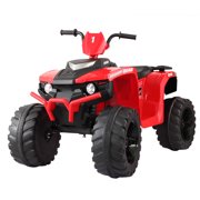 Tobbi 12V ATV Ride On Car Electric Battery Powered W/ 2 Speed, LED Lights,4 Wheels Red