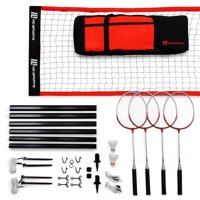 MD Sports Advanced Badminton Set, Lawn Game, Red/Black