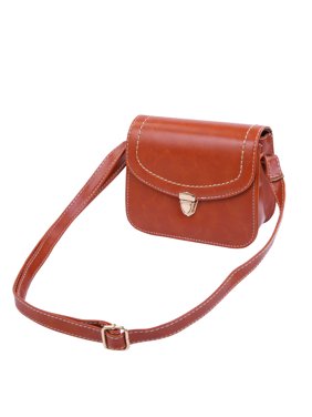 Solid Color Small PU Leather Flap Clutch Crossbody Shoulder Bag