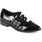 Womens Buckle Pointed Toe Patent Shoes