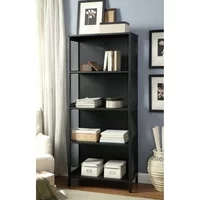 Better Homes and Gardens 71" Industrial Bookcase, Black