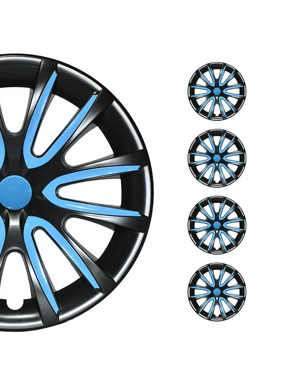 OMAC 16" Wheel Covers Hubcaps for Toyota C-HR 2018-2022 Black Blue Gloss