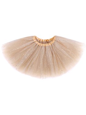 Baby Girl's Dress-Up Tulle Tutu Costumes Skirt w/ Sparkling Sequins,Golden